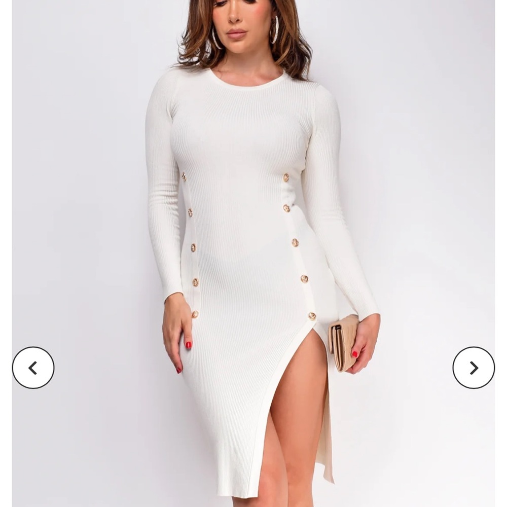 Off White ribbed Emprada dress